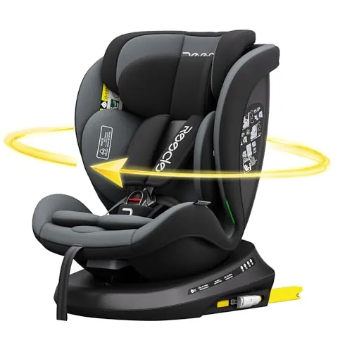 Reecle I-Size Silla de Coche Giratoria 360 con ISOFIX, 40-150cm