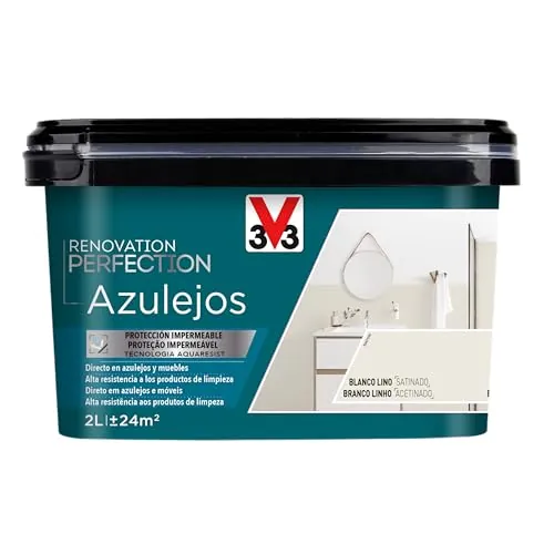 V33 Esmalte Renovation Perfection Azulejos Blanco Lino Satinado 2L