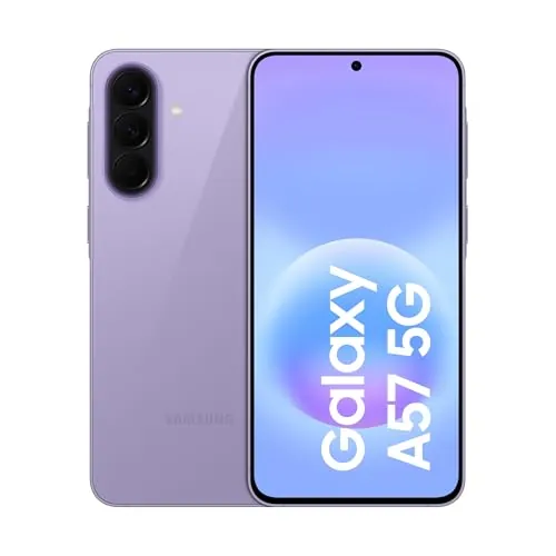 Samsung Galaxy A57 5G, 512GB, Móvil Fino con IA, 8GB, Gran Angular 50MP, Autonomía 2 Días, Batería 5000mAh, IP68, Garantía del Fabricante 3 Años + 1 Año Extra, Color Lila (Versión Española)