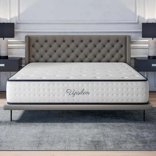 COSMOS - Colchón Híbrido 180x200 cm - Altura 30 cm - Upsilon - Espuma HR y Blue Latex - Semifirme, Transpirable, Hipoalergénico, Ergonómico - Muelles Ensacados, Reversible