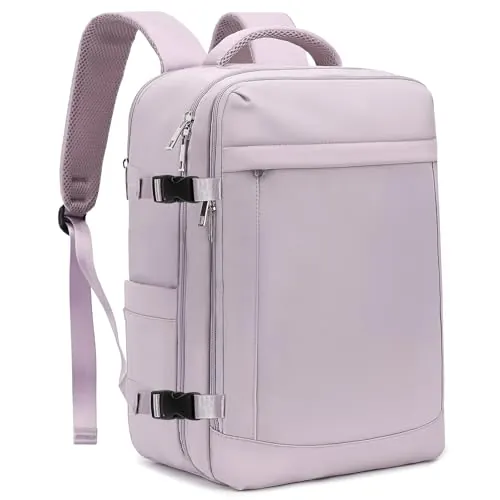 Yankony Mochila Viaje Cabina Avion 45x36x20 para Easyjet 32L | con Bolsillo Antirrobo Bolsa Viaje Equipaje de Mano Hombre Mujer, Morado Puro