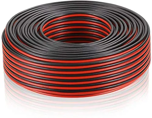 Electraline 10839 Cable de alta fidelidad 03VH-H para altavoces, Sección 2x0.75mm, 50m, Negro/Rojo