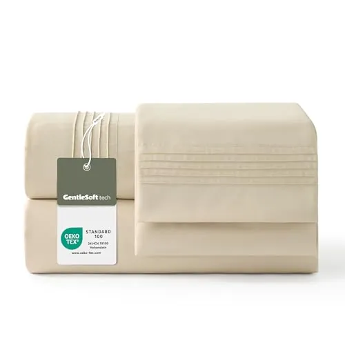 Bedsure Beige Juego de Sábanas Microfibra - 150x200 cm，4 Piezas