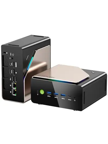 GMKtec EVO-T1 Mini-PC AI Ultra 9 285H (hasta 5,4 GHz) 64GB DDR5 (32GBx2) SSD PCIe 4.0 de 1TB (máx. 128GB + 24TB) Mini Ordenador para Juegos, 3 ranuras de expansión M.2, Oculink, Pantalla Quad-Screen
