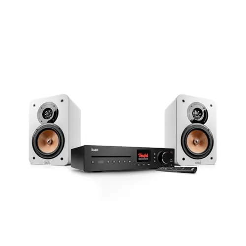 Teufel Ultima 20 KOMBO 3 SE - Canal HiFi estéreo con Bluetooth y CD, potente, LAN, WiFi, radio digital Dab+, USB, sistema de 3 vías, música, películas, juegos (blanco)