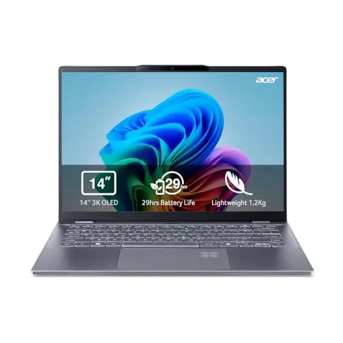 Acer Swift 14 AI Copilot+ PC, Portátil 14" OLED, Core i7, 32GB RAM, 1 TB SSD