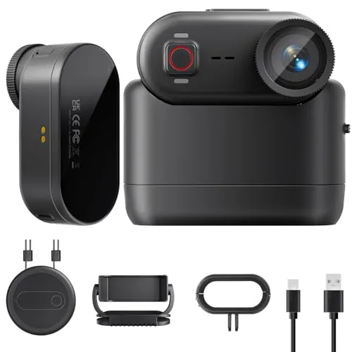 4K 30FPS Cámara Vlogging, POV Manos Libres, 64GB Camara Deportiva Impermeable 10 Metros, EIS Estabilización, Action CAM 260 min de batería, Móntala Donde Quieras, Vlog, Viajes, Exteriores (64, GB)