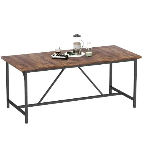 HOMCOM Mesa de Comedor Rectangular 180x80x75,5 cm Marrón Rústico
