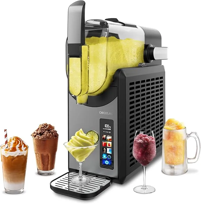 Cecotec Máquina de Granizado Heladera 2,6L Twist&Ice 2600. 220W, Bebidas en 15-60mins, 1,9L para Ingredientes, Control Táctil, 6 Modos, Refrigeración Adaptable, Diseño Ergonómico, Boquilla sin Goteo