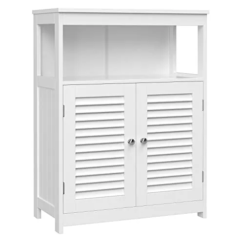 VASAGLE Armario del Baño, Almacenaje con 2 Puertas, 60 x 30 x 80 cm