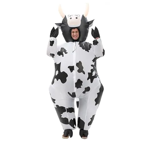 XAMOFAN Disfraz de vaca de cerdo hinchable, disfraces inflable Cosplay Halloween Roleplay Party Holiday para adulto