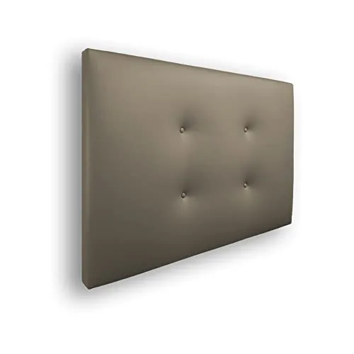 Silcar Home - Cabecero de Cama Carlo 105 visón - Estructura de Madera, Tapizado en Polipiel, Diseño Moderno con Dos hileras Botones, Fácil Instalación – Polipiel visón, 105 cm
