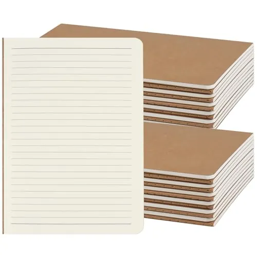 ZCZN Cuadernos A5 Rayados de Kraft Paquete 24 Libretas de Notas Libreta A5