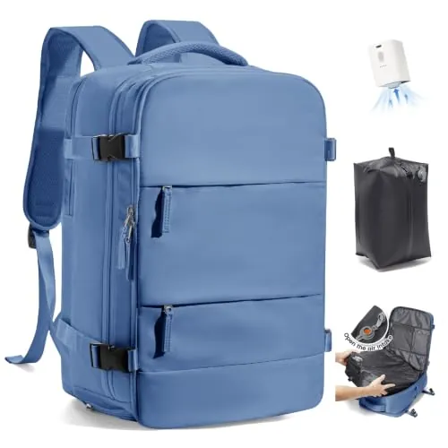 SZLX Mochila al Vacio con Bomba Equipaje de Mano 40x30x20 Ryanair Vueling Wizzair Easyjet Mochila Viaje Cabina Avion 40x20x25 Ryanair Mujer Mochila de transporte Impermeable para Computadora Portátil