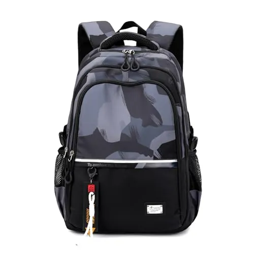 Amythe Mochilas Escolares Adolescentes 32 L con Correa para Carro, Negro