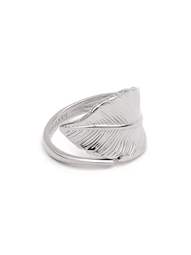 SINGULARU - Anillo Hoja. Acero con grosor de hilo de 2 mm. Ajustable con Motivo Hoja. Talla Única Joyas para Mujer