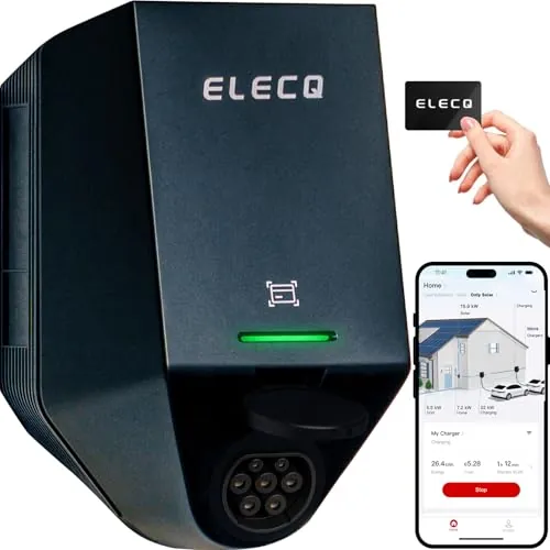 ELECQ Estación de Carga Coche Electrico 22 kW WiFi+4G,Tipo 2,trifásico,OCPP