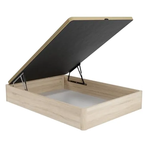 DUÉRMETE ONLINE - Canapé Abatible de Madera Súper Reforzado con Gran Capacidad, Esquinas Redondeadas, 150 x 190, Cambria