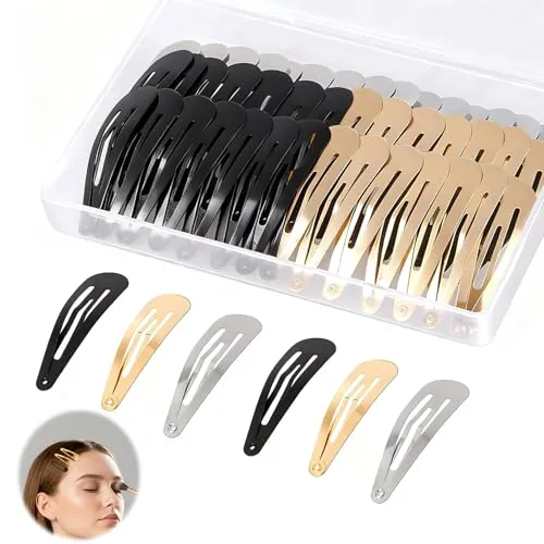 60 horquillas para el pelo para mujer, 5 cm, metal, pinzas para el pelo para mujeres, con caja de almacenamiento, horquillas antideslizantes, accesorios de metal, pinzas para el cabello pequeñas