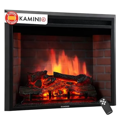 KAMINIO® Luca Pro 30 Chimenea eléctrica empotrable con Calefactor