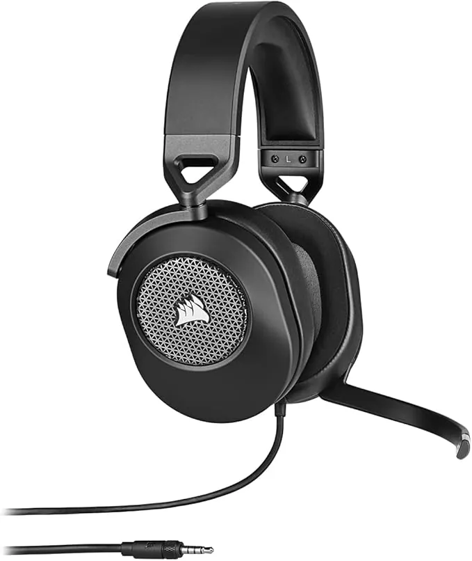Corsair HS65 SURROUND Auriculares para juegos (Sonido envolvente Dolby Audio 7.1 en PC y Mac, Micrófono omnidireccional, Tecnología SoundID de SonarWorks, Control de volumen de fácil acceso) Carbón