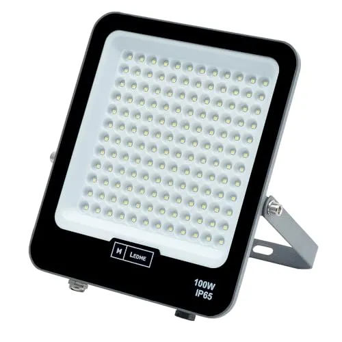 M Ledme - Foco Proyector Led Napoli Plus 100W, 12.000 lumen, IP65 Regulable, Color Luz neutra (4000k), Iluminación exterior, De uso para jardín, patios, parking, hotel, naves etc.