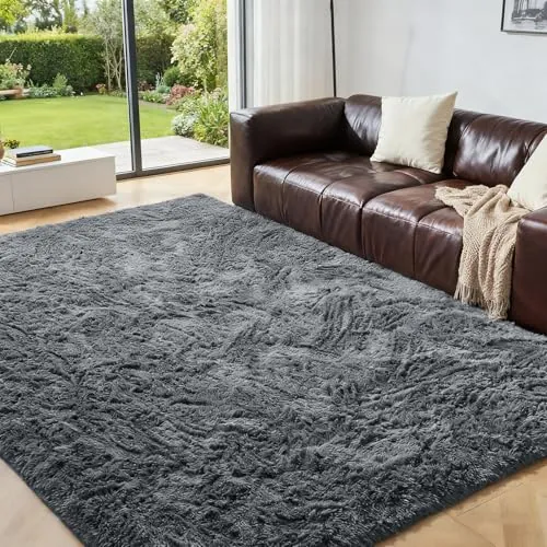 OMERAI Alfombra Salon 120X180CM Grises Lavarable para Sala de Estar