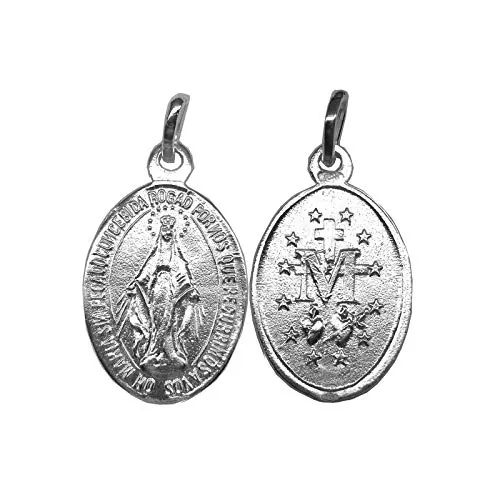 Sebaoth Medalla Virgen Milagrosa Plata 925 | Colgante Religioso de 20 mm | Antialérgica y Cargada de Energía Espiritual | Joya de Fe y Protección | Ideal para Mujer, Hombre o Abuela