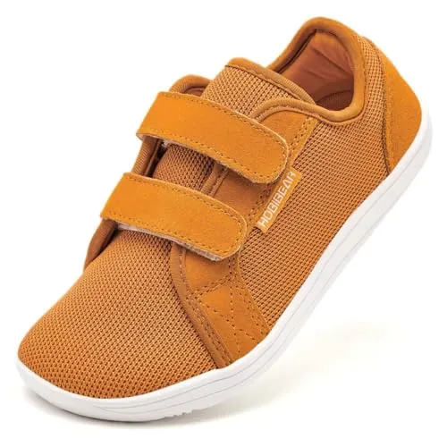 HOBIBEAR Kids Calzado Descalzo Ancho para niños niñas Outdoor Trail Running Minimalist Walking Shoes(Naranja,EU 31)