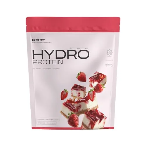Beverly HYDRO PROTEIN – Proteína Hidrolizada de Suero con DigeZyme® y Tolerase® | 29 g Proteína por Ración | 1 kg (28 Servicios) | Alta Digestibilidad (Tarta de queso fresa)