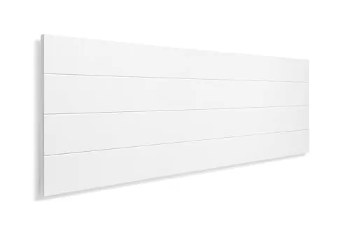 SUENOSZZZ-ESPECIALISTAS DEL DESCANSO Cabecero de Cama de Madera TREVINCA Color Blanco para Pared. Cabecero de Tablas Horizontales. Estilo Vintage, para Camas de 135