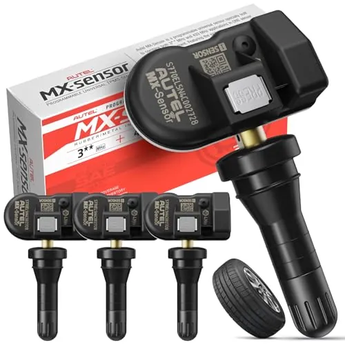 Autel TPMS MX-Sensor Doble Frecuencia, Sensores TPMS de Nivel OE para 99% Autos, Sensor Neumáticos 100% Programable, Funciona con TS408S TS501Pro TS508WF TS601 TPMS Herramienta (Válvula de Goma, 4PCS)