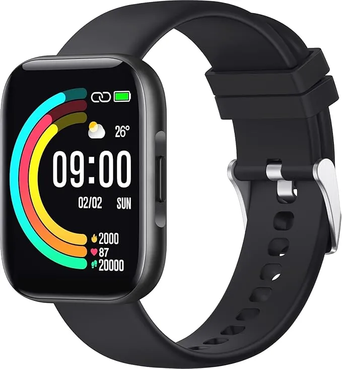 ANCwear Reloj inteligente para mujeres y hombres, pantalla táctil grande de 1.77 pulgadas, monitor de frecuencia cardíaca de 24 horas, reloj inteligente impermeable IP68 con 24 modos deportivos, reloj