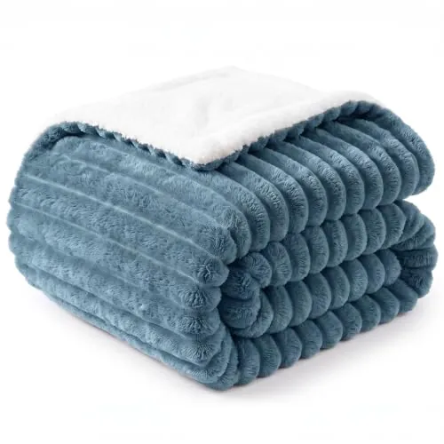 WAVVE Manta Sofá para Cama Azul grisáceo 220x240 cm