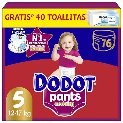 Dodot Pañal-Braguita Bebé Activity Talla 5 (11-17kg), 76 Pañales