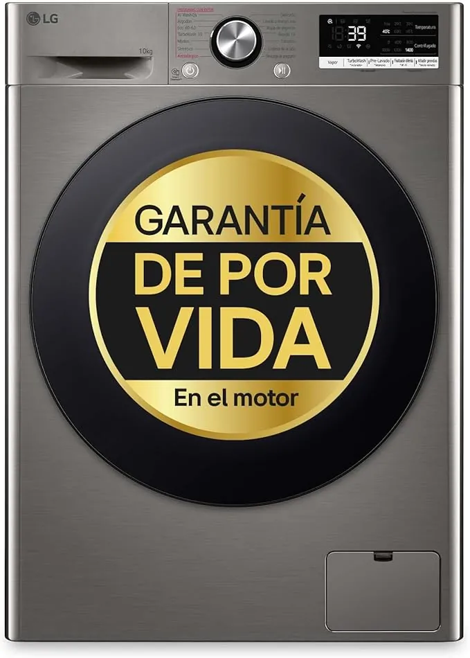 LG F4WR7010AGS - Lavadora Inteligente, 10kg, AI Direct Drive, 1400rpm, Carga Frontal, TurboWash 360º, Casificación A, Serie 700, Inox Grafito