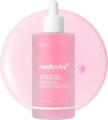medicube PDRN Pink Peptide Serum with Salmon DNA | Ultra Light Hydrating Serum with Hyaluronic Acid | Fast-Absorbing Glow Care for Skin Clarity | Korean Skincare, 110ml