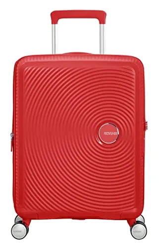 American Tourister Soundbox - Spinner S Expandible Maleta de Cabina, 55 cm, 35.5/41 L, Rojo (Coral Red)