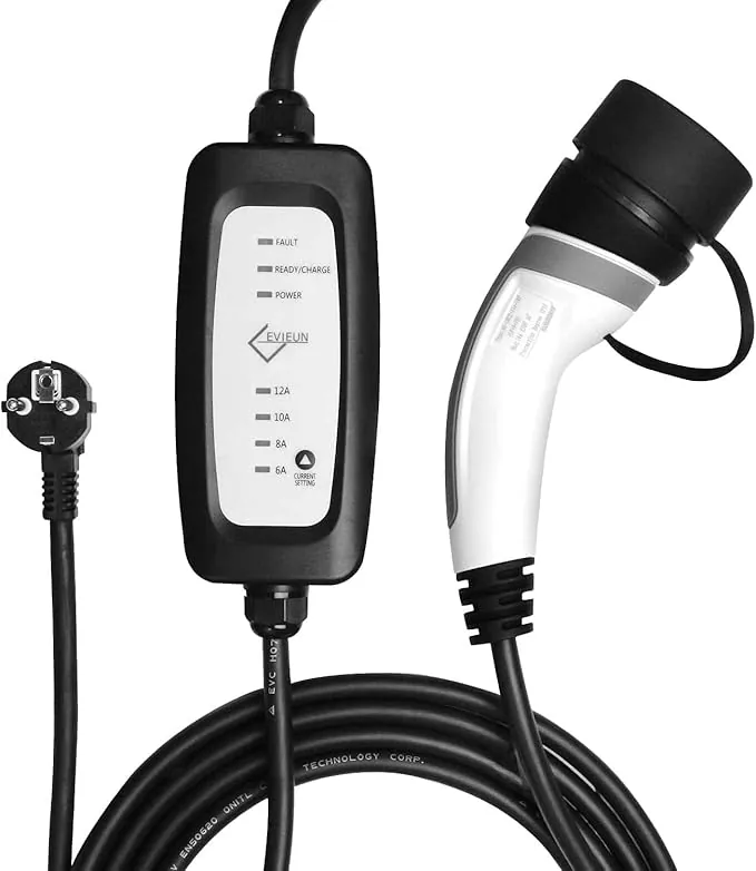 Protable EV Cargador Tipo 2 EV cobrar estación casa viajar Electric Vehicle EV Charger Schuko 2 Pin 16A/19.86FT