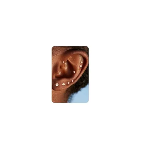 Adramata Labret Sin Hilos 14K Oro Anillos Nariz Acero Quirúrgico Piercing Oreja Tragus Nariz CZ Monroe Cartílago Helix 20G 18G 16G