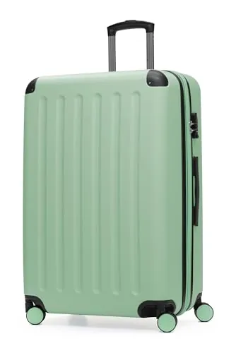 HAUPTSTADTKOFFER - Spree - Maleta rígida, Trolley expandible, Equipaje de Viaje, 4 Ruedas Dobles, TSA, 75 cm, 119 litros, Menta
