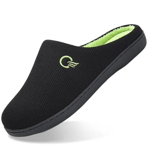 Mishansha Zapatillas Casa Hombre Mujer Invierno Pantuflas Negro 44/45 | Zapatillas de Estar por Casa CáLido, Memory Foam Slippers,Zapatillas Andar por Casa, Interior al Aire Libre