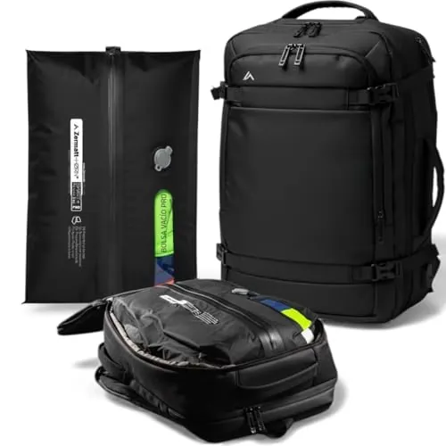 +Zermatt-Horn Mochila de Viaje con Bolsa Vacío Smart+. Mochila Extensible 30L a 35L de Equipaje de Mano Cabina para Vuelo, portatil de 15"-17", para Hombre y Mujer, 40x30x20 Oxford. ZH02+ZHAUX02