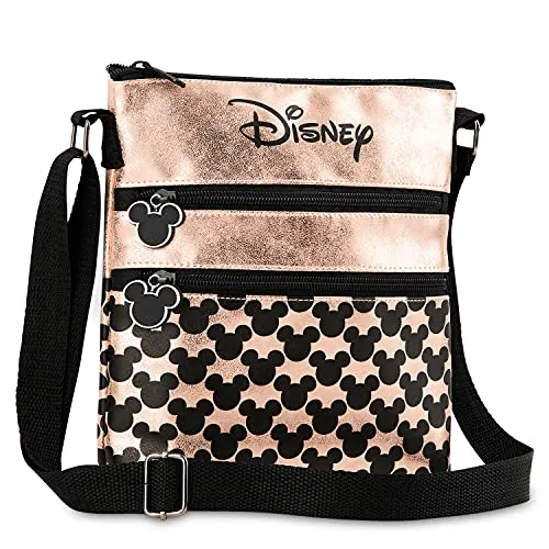 Disney Stitch Bolso Bandolera Niña y Adolescente, Bolso Mujer Cruzado con Correa Ajustable, Regalos para Ella (Mickey Mouse, 25×22.5×5cm)