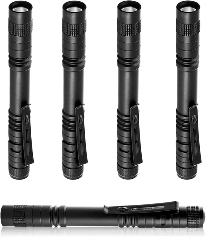 flintronic Mini LED Linterna, 5 Piezas Mini Linterna de Bolsillo con Presilla Impermeable para Camping, Senderismo, Pesca y Emergencias