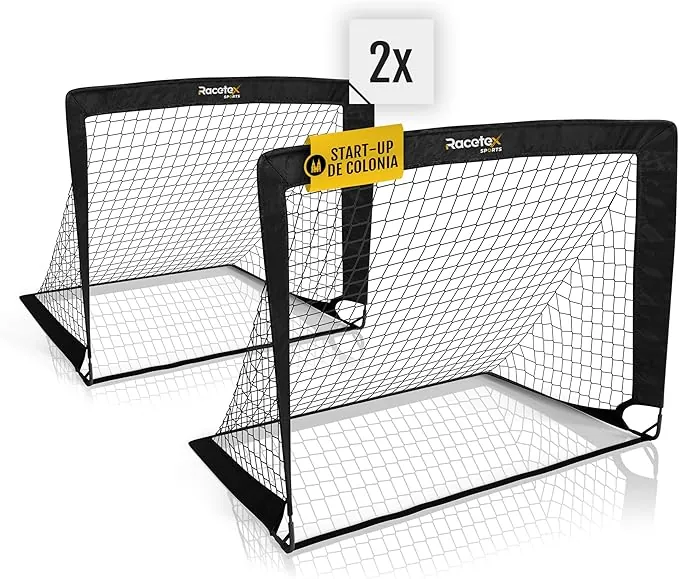 Set x 2 Porteria Futbol niños - Porterias de Futbol para niños Incluye práctica Bolsa para Transportar - [Versión con Postes Reforzados de Fibra de Vidrio]