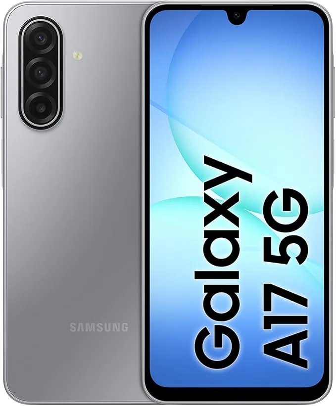 Samsung Galaxy A17 5G 128GB - Teléfono Móvil con IA, Marco Fino 7,5mm, Pantalla Grande, Cámara 50MP, 4GB RAM, Batería 5000mAh, Gris, Garantía del Fabricante 3 Años + 1 Año Extra