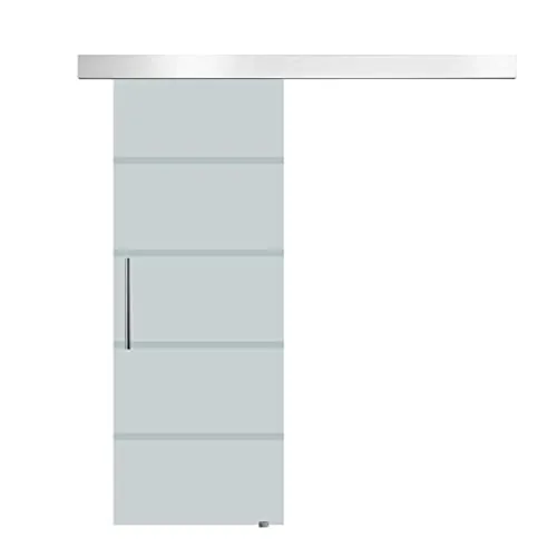 HOMCOM Puerta Corrediza de Vidrio Corredera Cristal Seguridad 77,5x205 cm