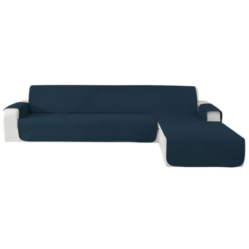 YSTELLAA Funda Sofa Chaise Long 2 Plazas, Azul Berlín