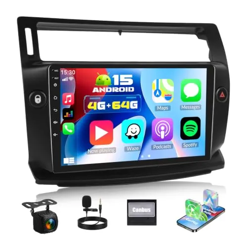 4G+64G GOHHDL Android 15 Radio de Coche para Citroen C4 2004-2009 Carplay